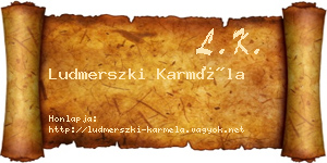 Ludmerszki Karméla névjegykártya